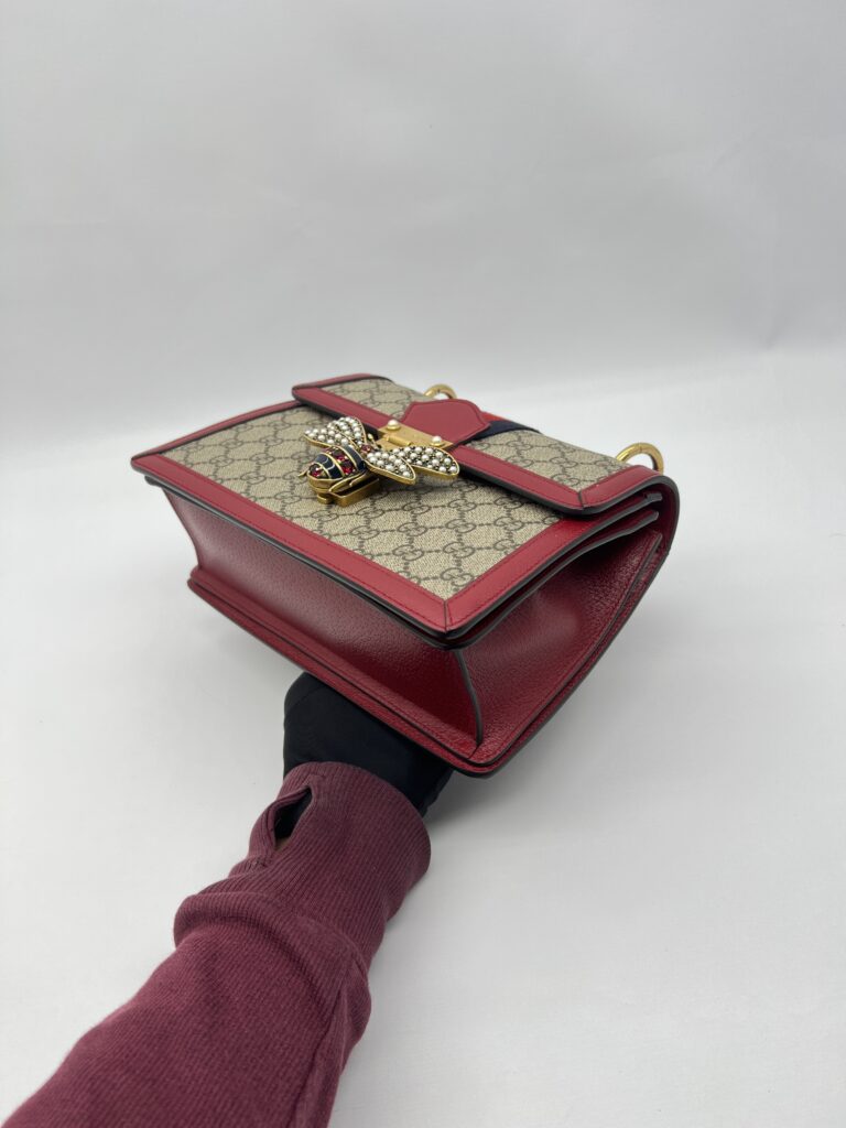 Gucci Queen Margaret Top Handle GG Supreme Red GHW
