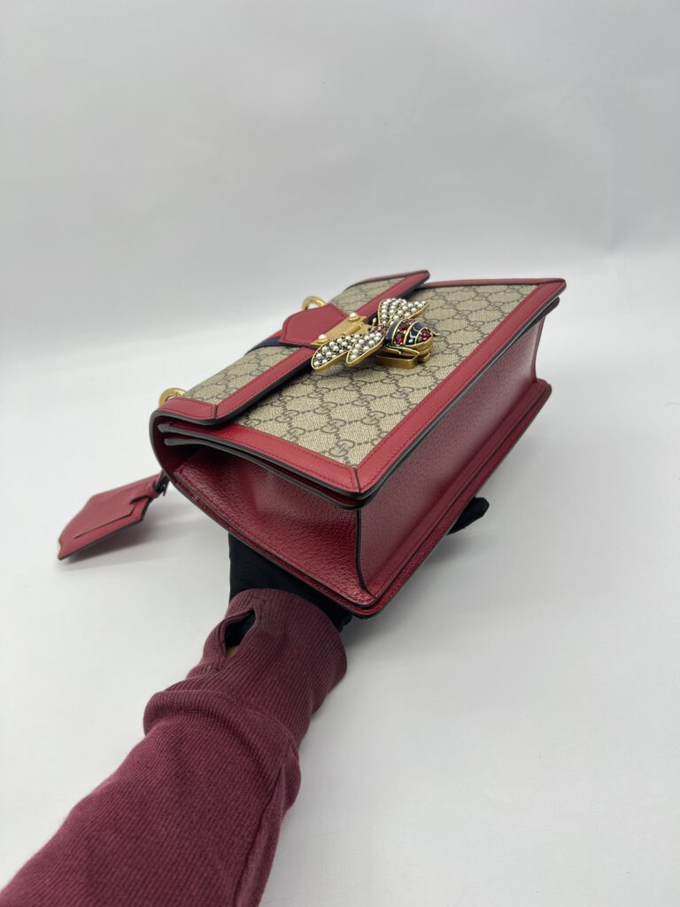 Gucci Queen Margaret Top Handle GG Supreme Red GHW