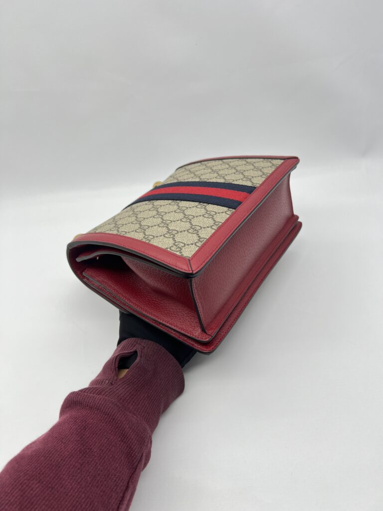 Gucci Queen Margaret Top Handle GG Supreme Red GHW