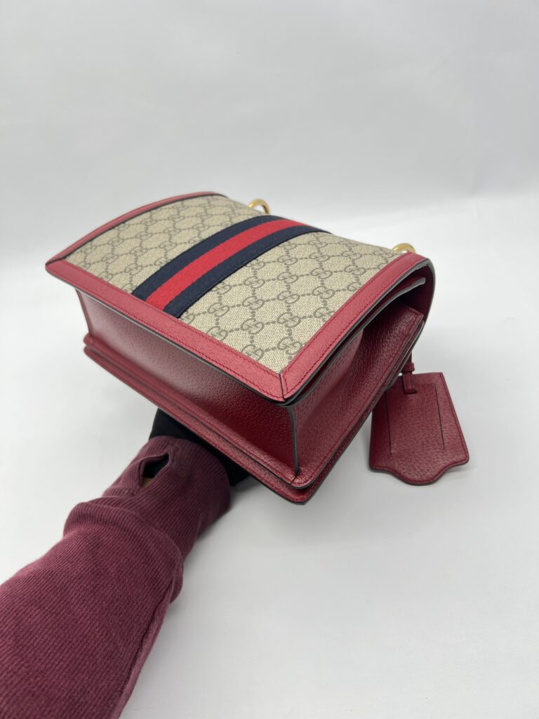 Gucci Queen Margaret Top Handle GG Supreme Red GHW