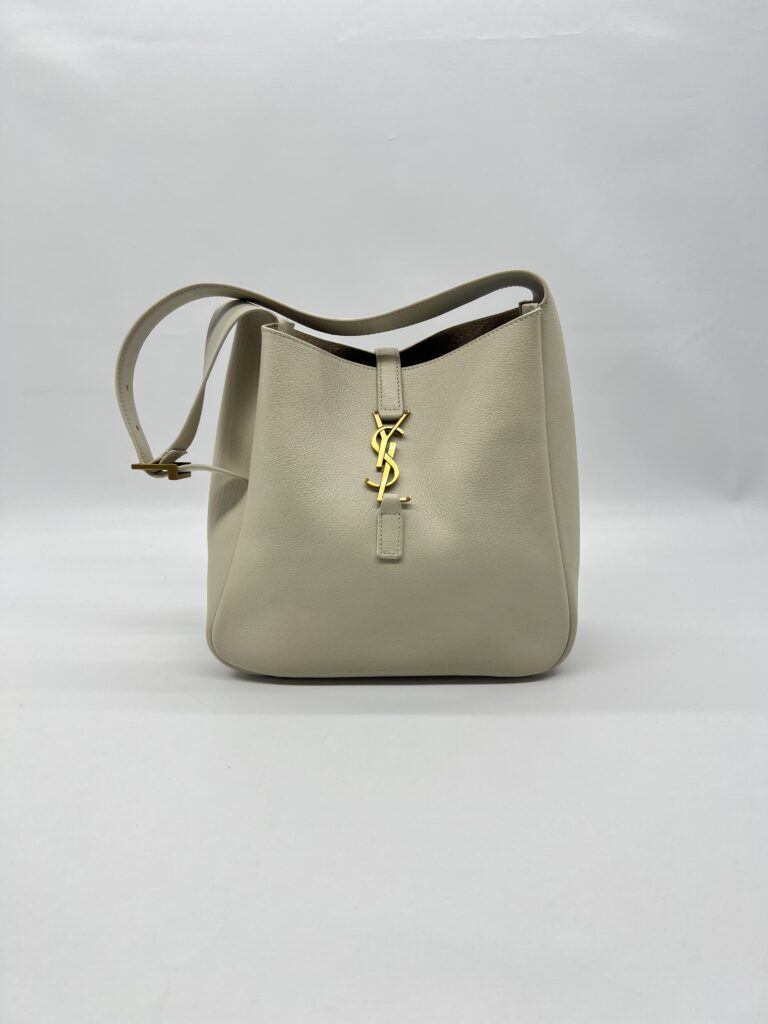 Saint Lurent Hobo Le 5A7 Supple Small Ivory GHW