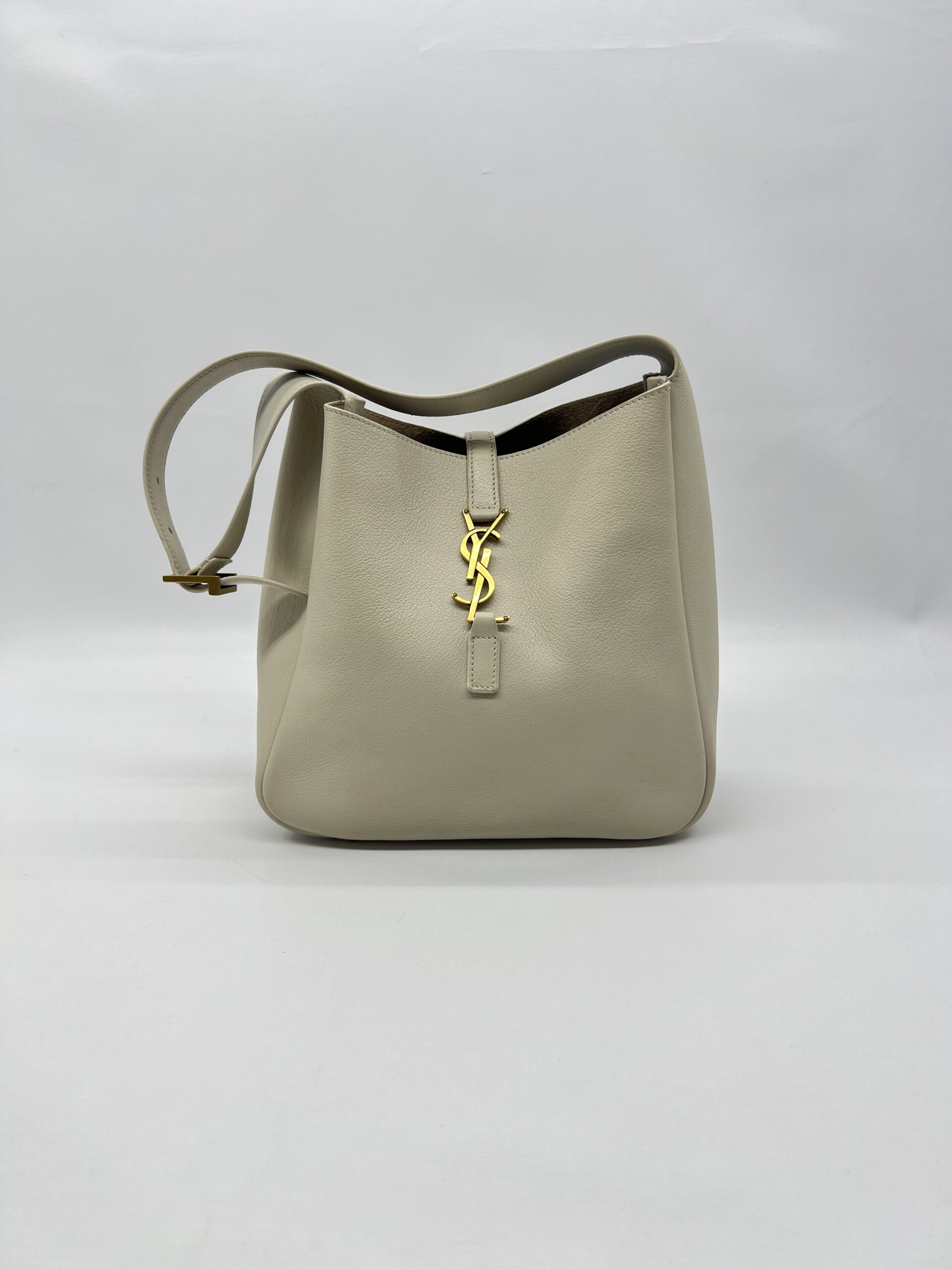 Saint Lurent Hobo Le 5A7 Supple Small Ivory GHW