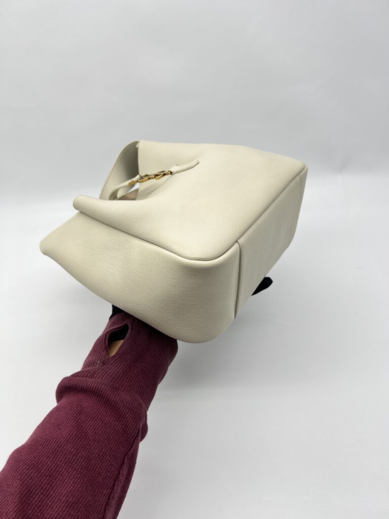 Saint Lurent Hobo Le 5A7 Supple Small Ivory GHW