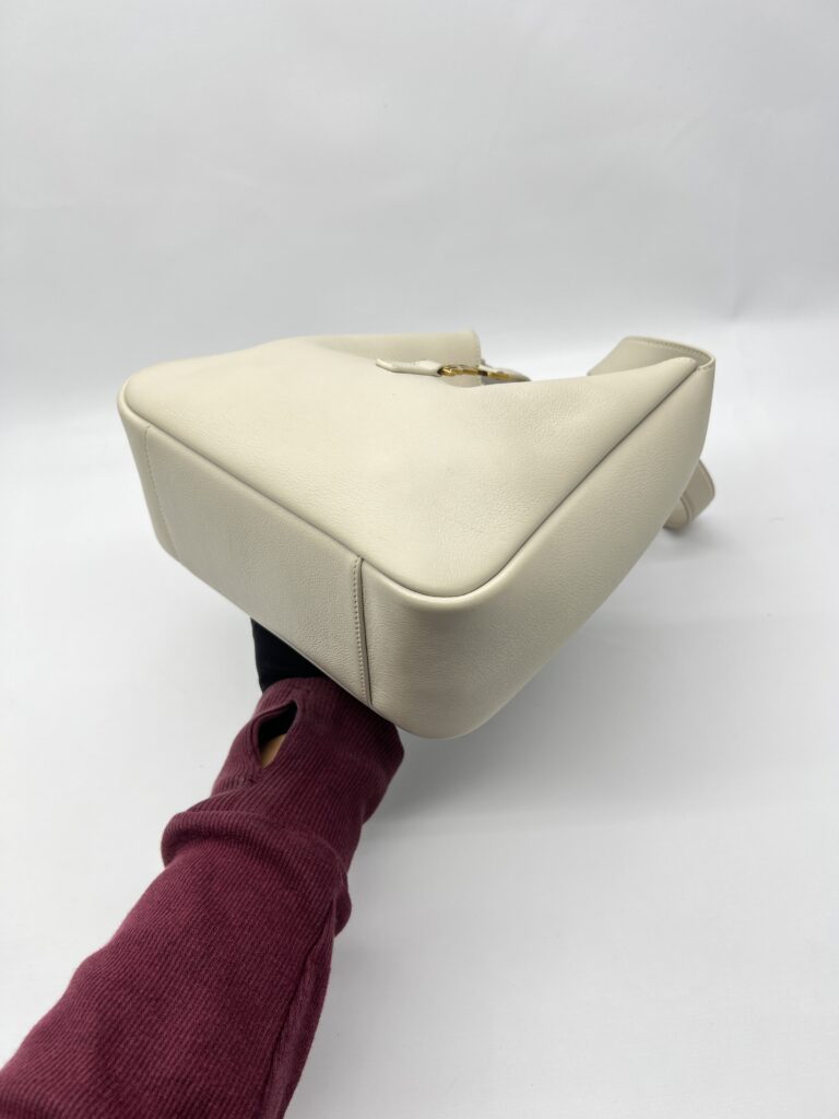 Saint Lurent Hobo Le 5A7 Supple Small Ivory GHW
