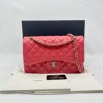 Chanel Jumbo Classic D Flap Caviar Red GHW