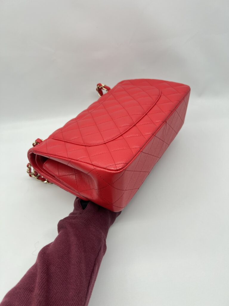 Chanel Jumbo Classic D Flap Caviar Red GHW