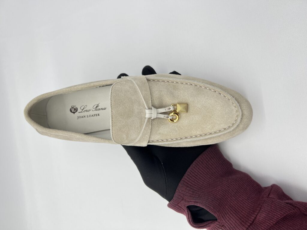 Loro Piana Joan Charms Loafer Suede Sunrise Clouds GHW