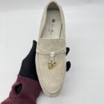 Loro Piana Joan Charms Loafer Suede Sunrise Clouds GHW