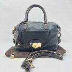 Louis Vuitton Sac Hand Bag Leather Navy Purple GHW