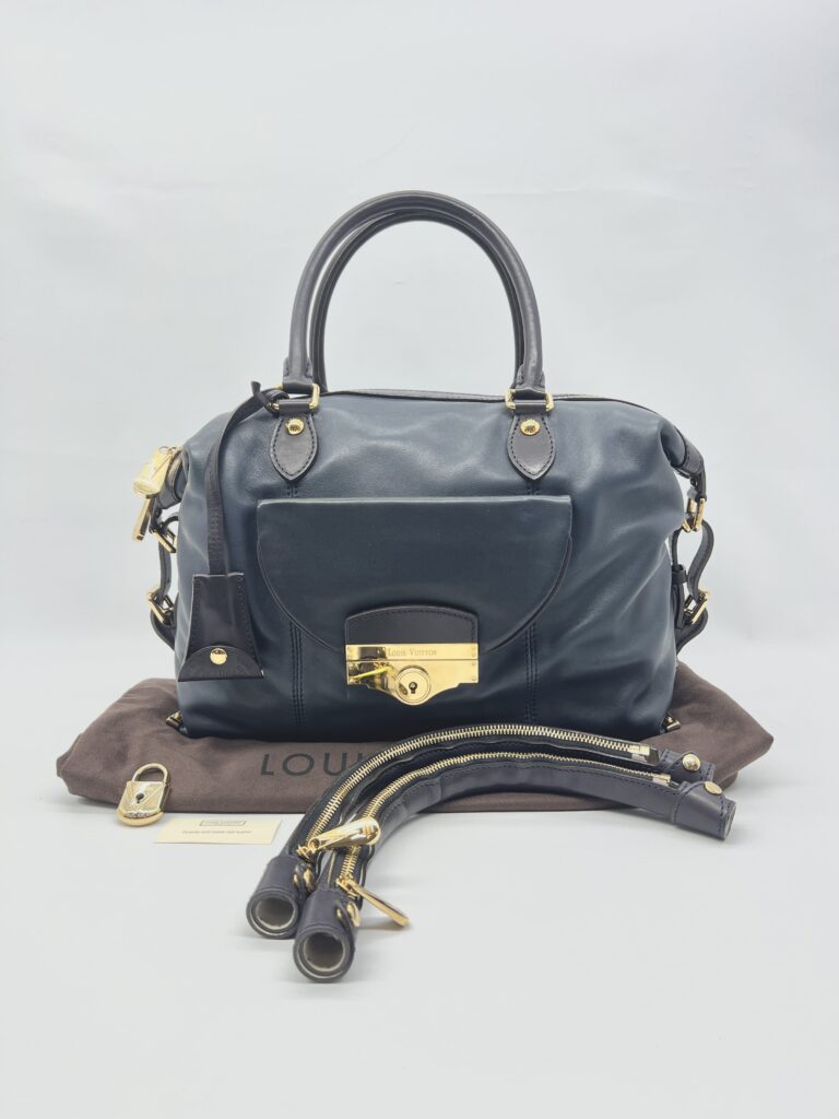 Louis Vuitton Sac Hand Bag Leather Navy Purple GHW