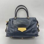 Louis Vuitton Sac Hand Bag Leather Navy Purple GHW