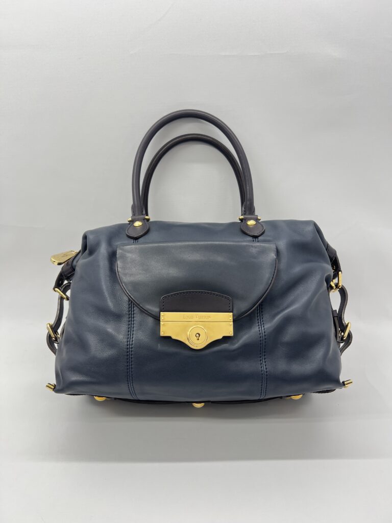 Louis Vuitton Sac Hand Bag Leather Navy Purple GHW