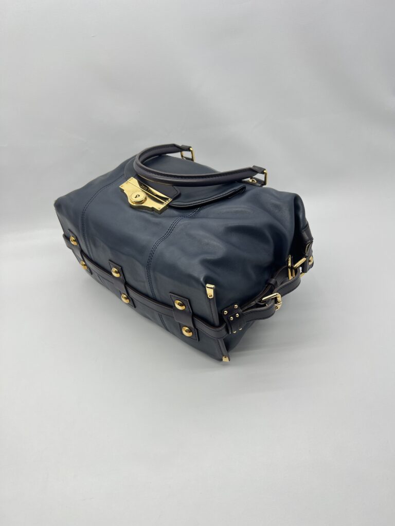 Louis Vuitton Sac Hand Bag Leather Navy Purple GHW