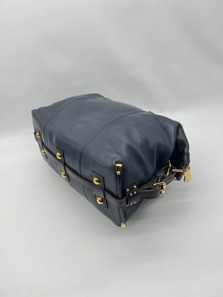 Louis Vuitton Sac Hand Bag Leather Navy Purple GHW