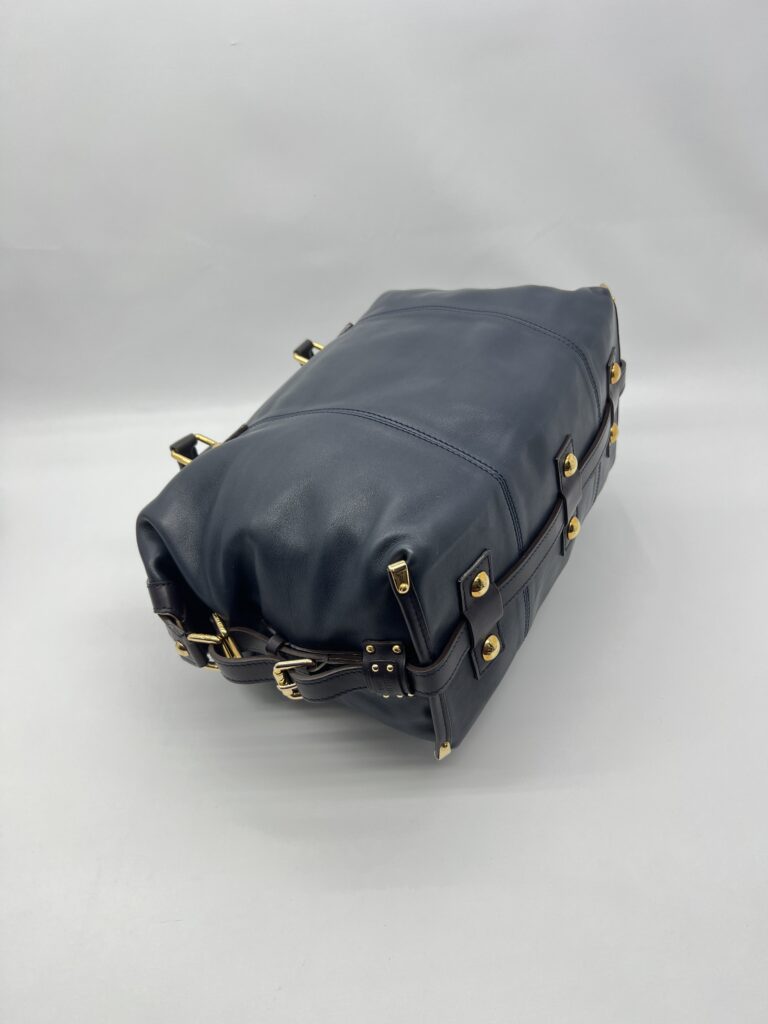 Louis Vuitton Sac Hand Bag Leather Navy Purple GHW