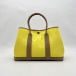 Hermes Garden Party 30 Toile Officier Jaune Citron Negonda Biscuit PHW