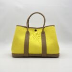 Hermes Garden Party 30 Toile Officier Jaune Citron Negonda Biscuit PHW