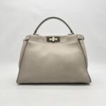 Fendi Peekaboo Medium Light Grey Bordeaux SHW