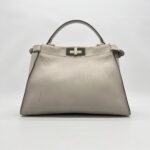 Fendi Peekaboo Medium Light Grey Bordeaux SHW