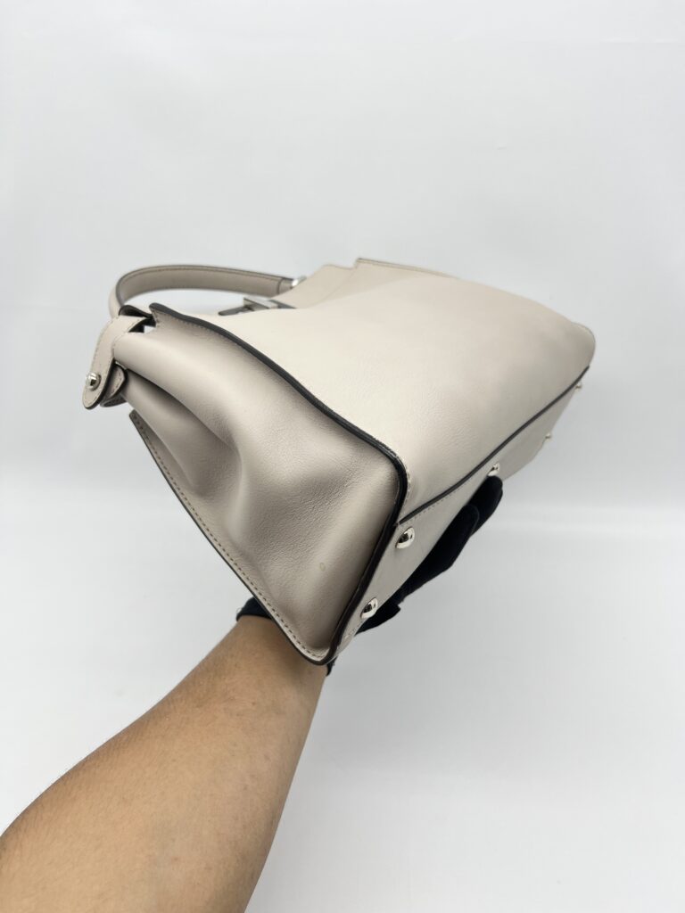 Fendi Peekaboo Medium Light Grey Bordeaux SHW