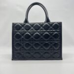Dior Medium Book Tote Macrocannage Calfskin Black GHW