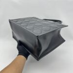 Dior Medium Book Tote Macrocannage Calfskin Black GHW