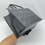 Dior Medium Book Tote Macrocannage Calfskin Black GHW