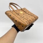 MCM X-Mini Toni Top Zip Visetos Cognac Brown Gold Hardware