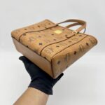 MCM X-Mini Toni Top Zip Visetos Cognac Brown Gold Hardware