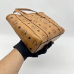 MCM X-Mini Toni Top Zip Visetos Cognac Brown Gold Hardware