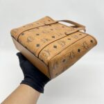 MCM X-Mini Toni Top Zip Visetos Cognac Brown Gold Hardware
