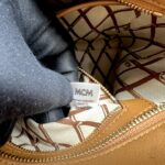 MCM X-Mini Toni Top Zip Visetos Cognac Brown Gold Hardware