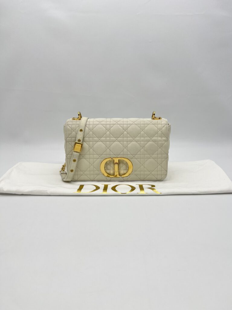 Dior Medium Caro White Gold Hardware