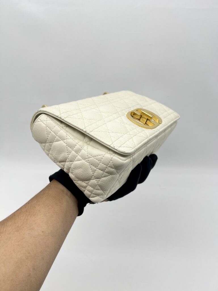 Dior Medium Caro White Gold Hardware