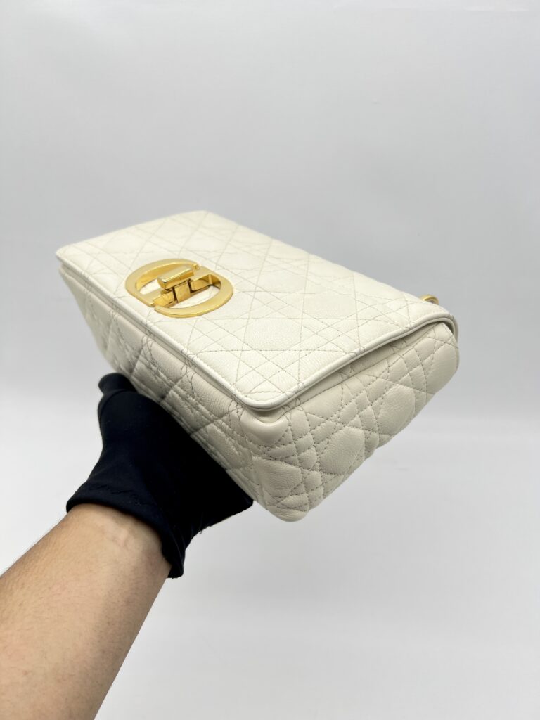 Dior Medium Caro White Gold Hardware