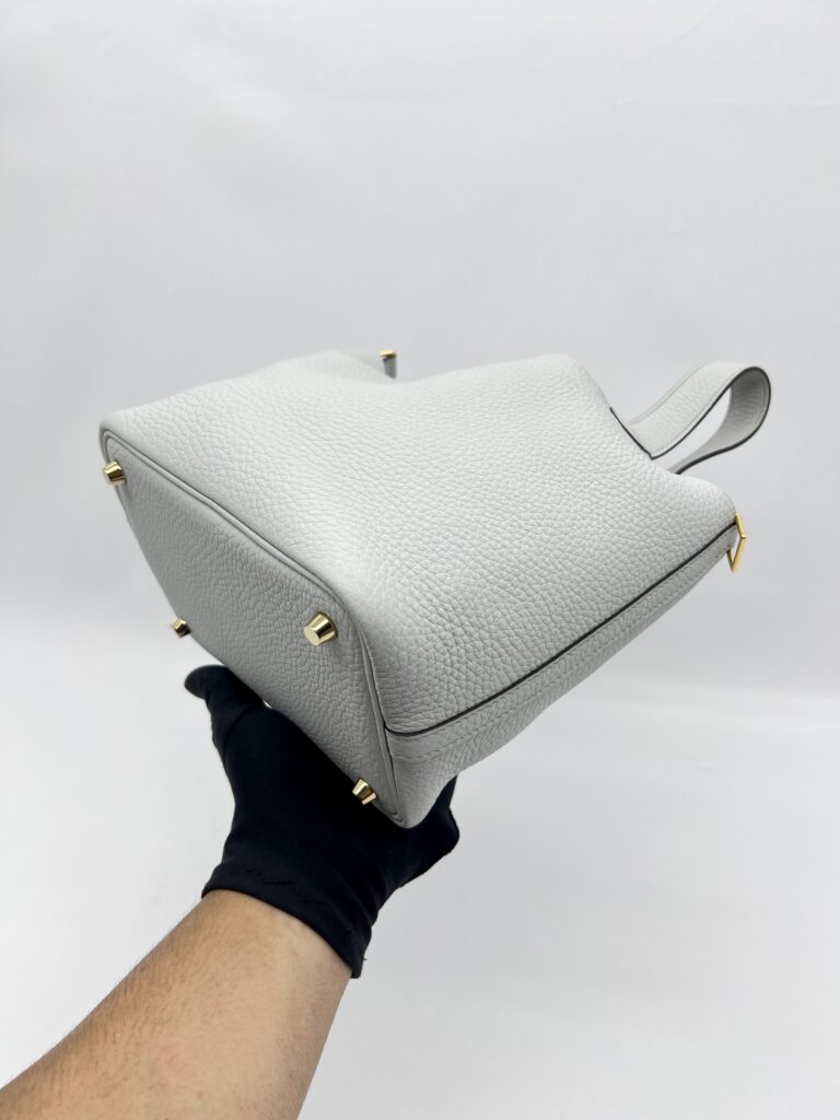 Hermes Picotin 18 Clemence Bleu Pale GHW