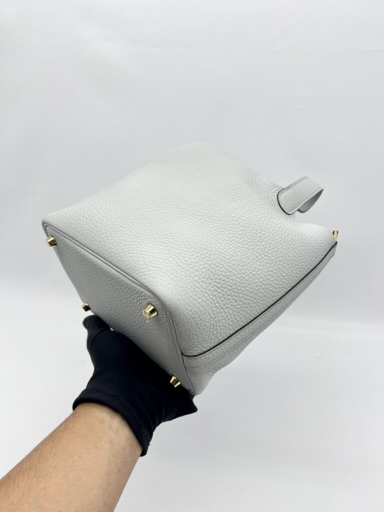 Hermes Picotin 18 Clemence Bleu Pale GHW