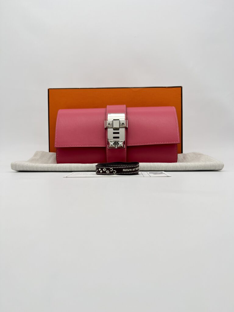 Hermes Pochette Medor 23 Tadelakt Rose Lipstick PHW
