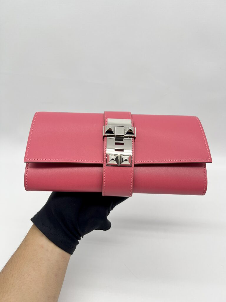 Hermes Pochette Medor 23 Tadelakt Rose Lipstick PHW