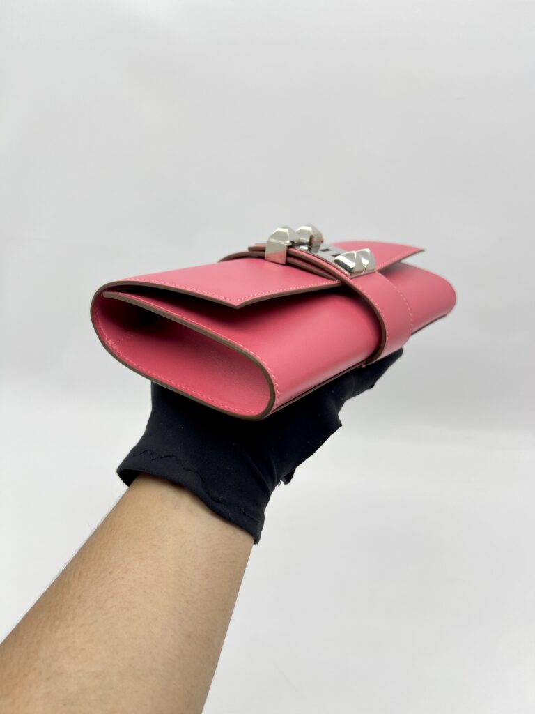 Hermes Pochette Medor 23 Tadelakt Rose Lipstick PHW