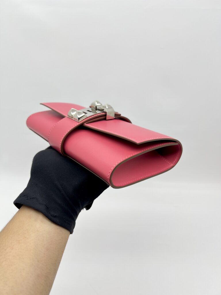 Hermes Pochette Medor 23 Tadelakt Rose Lipstick PHW