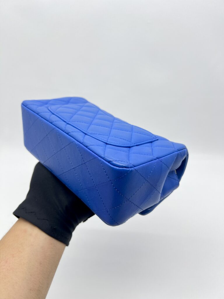 Chanel Mini Rectangular Lambskin Blue GHW