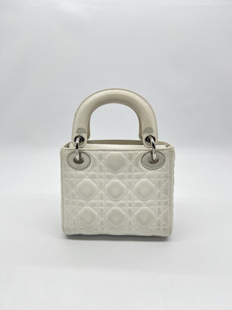 Dior Lady Dior Mini White SHW