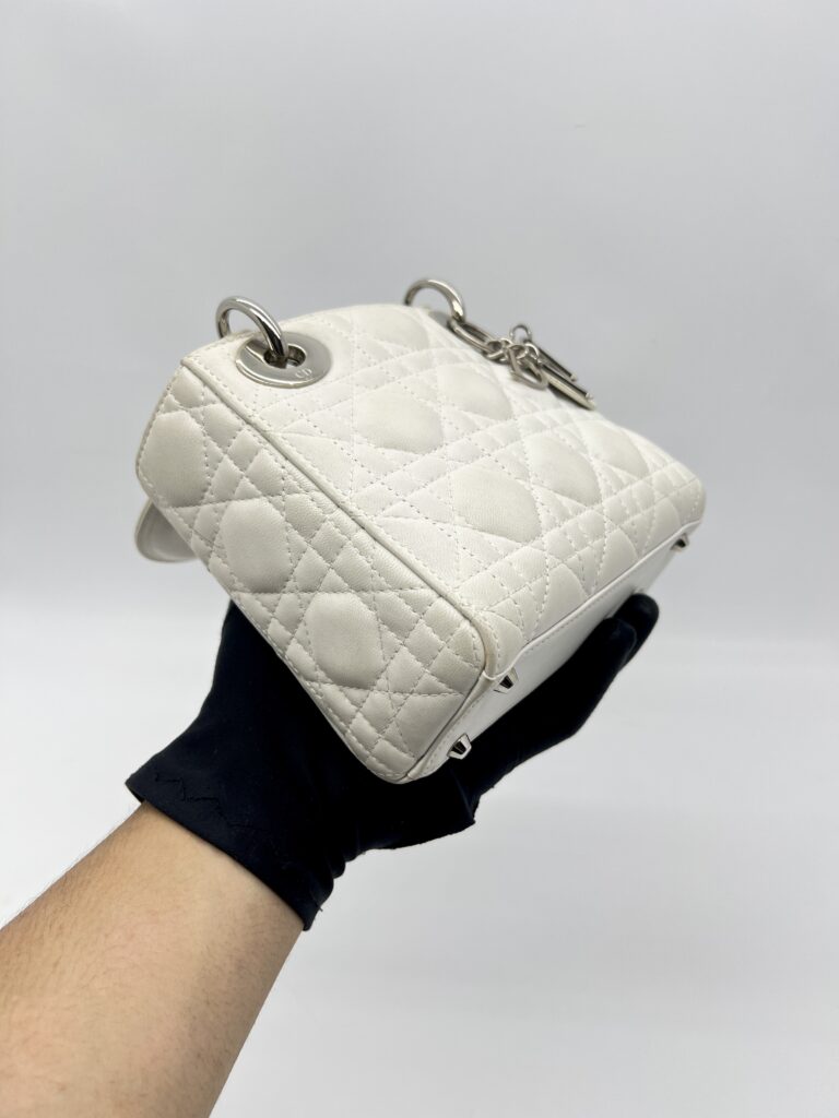 Dior Lady Dior Mini White SHW