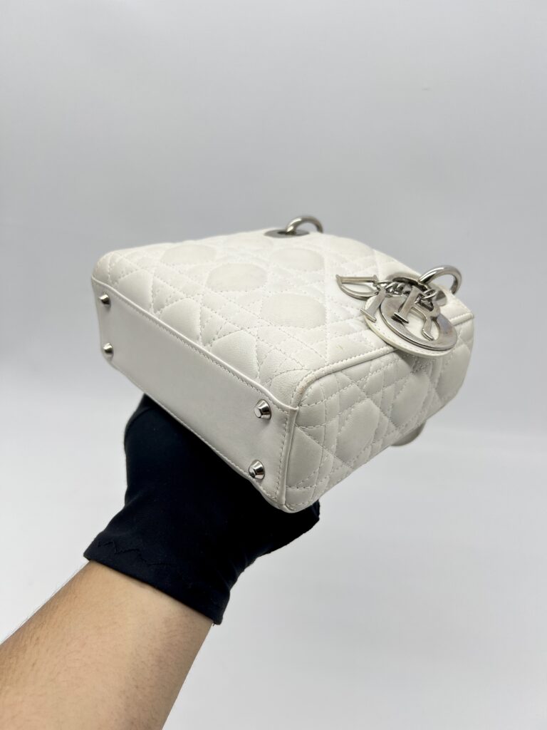 Dior Lady Dior Mini White SHW