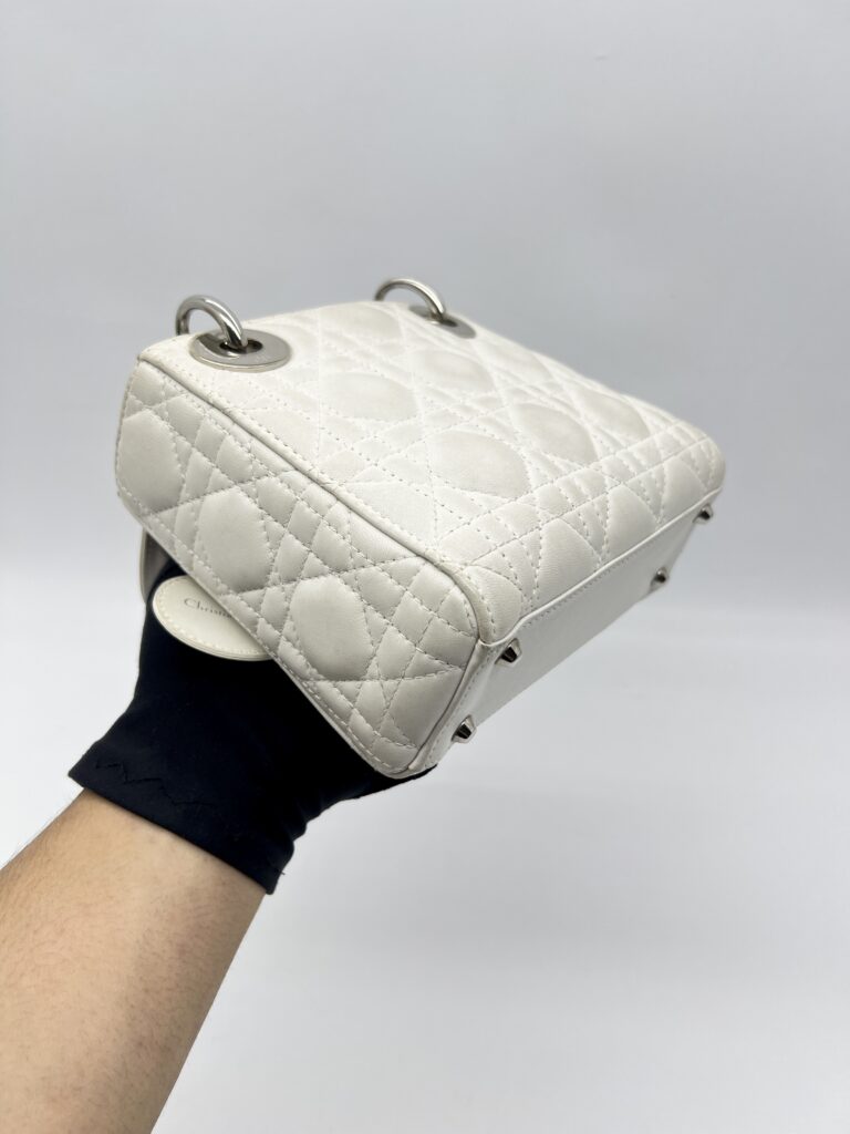 Dior Lady Dior Mini White SHW