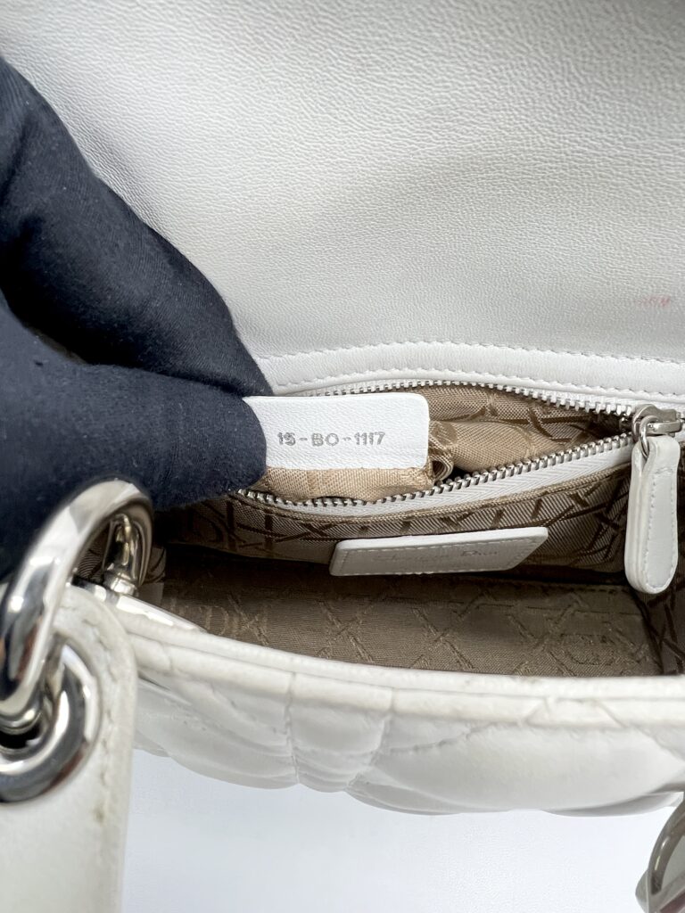 Dior Lady Dior Mini White SHW