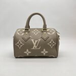 Louis Vuitton Speedy Bandou 20 Monogram Empreinte Tourterelle Creme GHW