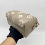 Louis Vuitton Speedy Bandou 20 Monogram Empreinte Tourterelle Creme GHW