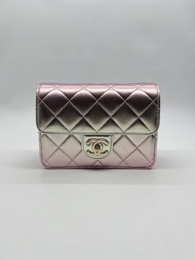 Chanel Mini Flap Bag Iridescent Pink Silver GHW